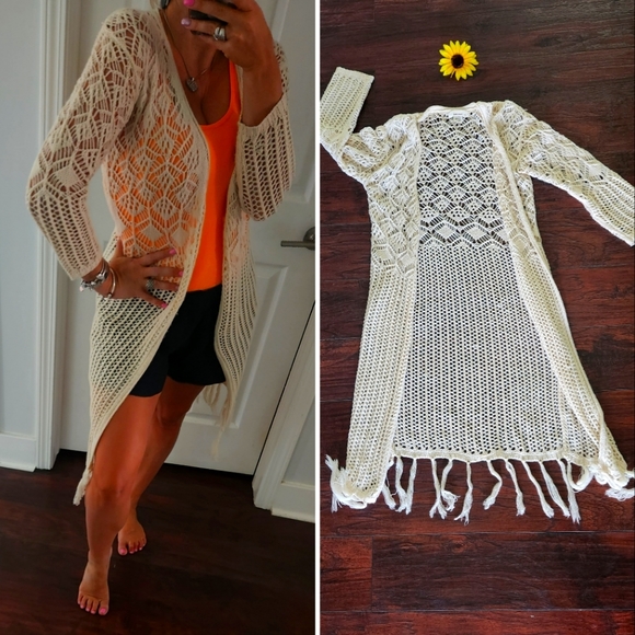BOHO CROCHET OPEN Cardigan 💕 - Picture 1 of 7